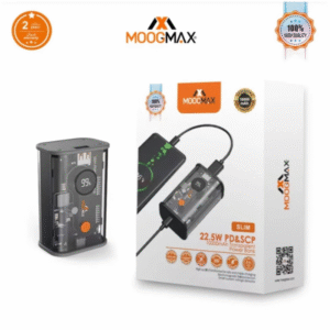 موج ماكس بطارية شفافة بقوة 10000mAhضمان سنتين من Moogmax + كيبلين ايفون لايتنج ووبو اصلي هدية