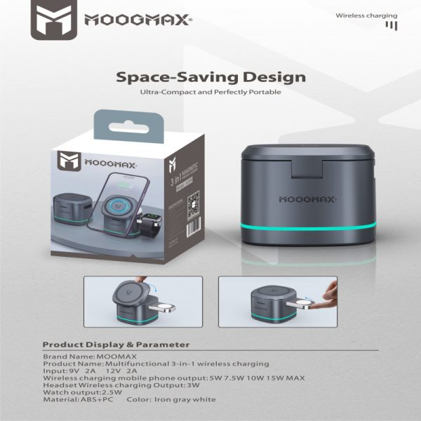 منصة شحن لاسلكية ثلاثه في واحد بتصميم عصري - الصورة 2